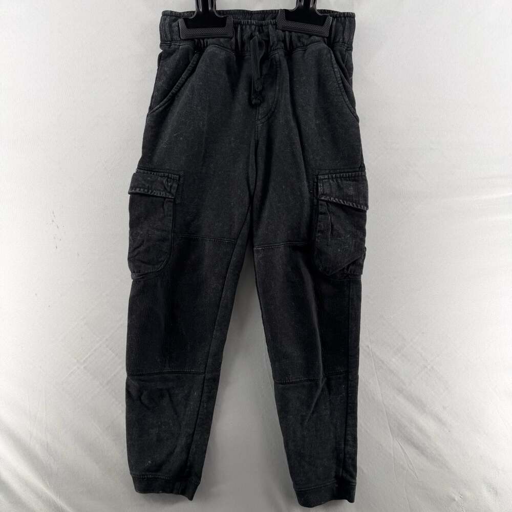 1364 Cat & Jack Black Fleece Cargo Jogger Pants Size M (8)